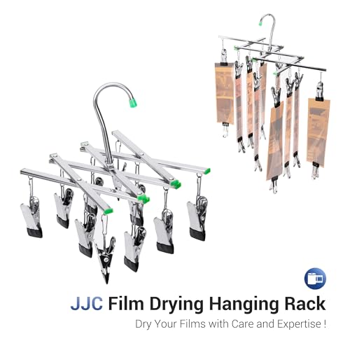image for JJC Darkroom 35mm 120 Film Drying Hanging Rack with 10 Clips, Foldable
