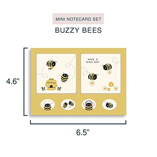 Image of Studio Oh! Buzzy Bees Blank Note Card Set with Envelopes and Stickers 12 Pack Assorted Greeting Cards, 260 GSM Textured Paper Stationery for Thank You Cards, Birthday Cards, Gift Card Envelopes