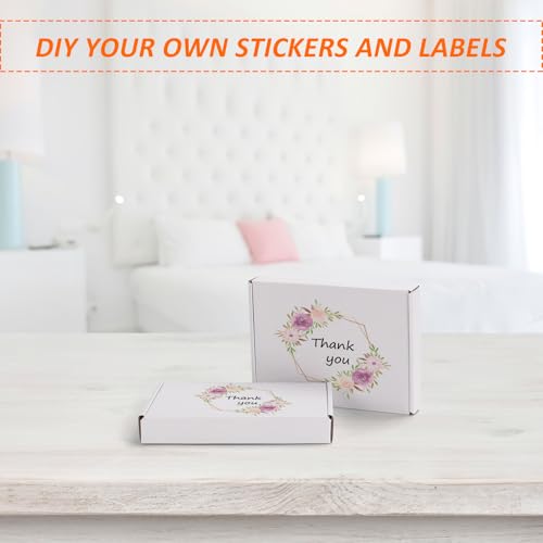Image of HORLIMER 7x5x1 Shipping Boxes Set of 30, White Corrugated Cardboard Mailer Box for Packing Small Business