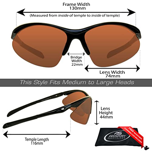 Image of proSPORT Blue Light Reducing High Definition HD Lens Sunglass TR90 Sport Frame Men Women