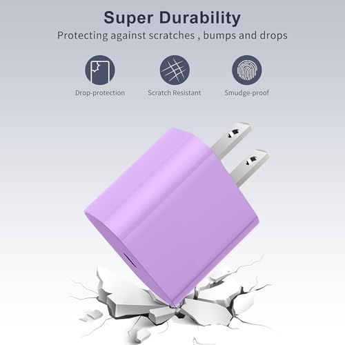 Image of iPhone Fast Charger,Type C Wall Charger Block Plug and 6ft USB C to Lightning Charging Cable Cord Long,Power Adapter Cube Brick Box for Apple iPhone 14 Pro Max /14 Plus /14 /13 /12 Mini /11 /XS Max /XR /iPad