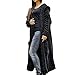 Produktbild PWKNRD Damen Strickmantel Lang Grobstrick Strickjacke Langarm Cardigan Einfarbig Lose Strickpullover Open Front Sweater Warm Winterjacke mit Kapuze Wintermantel Übergroß Coat Outwear Mantel