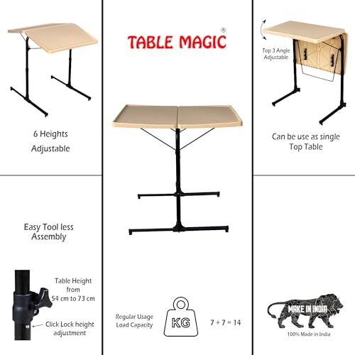 TABLE MAGIC 2.0 Double-Top Laptop Table Mat Finish, Golden Marble - Image 7