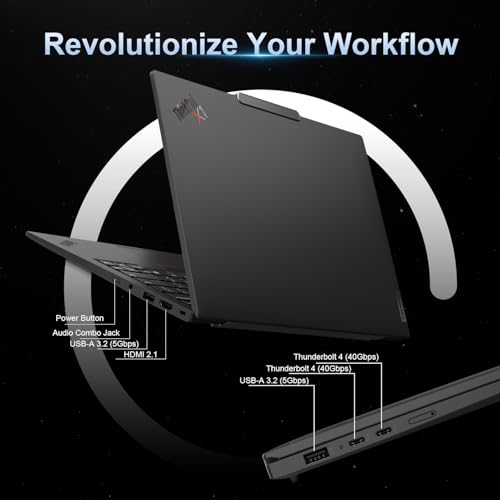 Image of Lenovo ThinkPad X1 Carbon G12 Business Laptop, 14 inch FHD+ (1920x1200) Touchscreen, Intel Core Ultra 7 165U, 32GB LPDDR5X RAM, 1TB PCIe SSD, Wi-Fi 6, FP Reader, HDMI, Backlit KB, Windows 11 Pro, Black