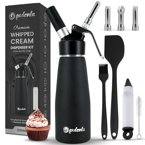 Premium Whipped Cream Dispenser with Nozzles and Accessories