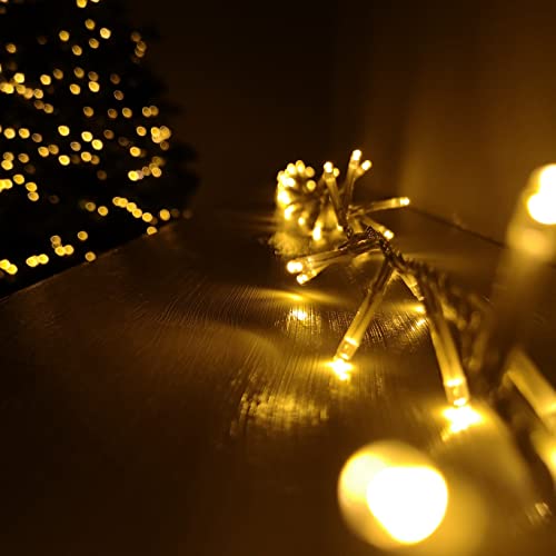 Premier 1000 LED 25m TreeBrights Indoor Outdoor Christmas Multi Function Mains Operated String Lights with Timer & Clear Cable in Vintage Gold