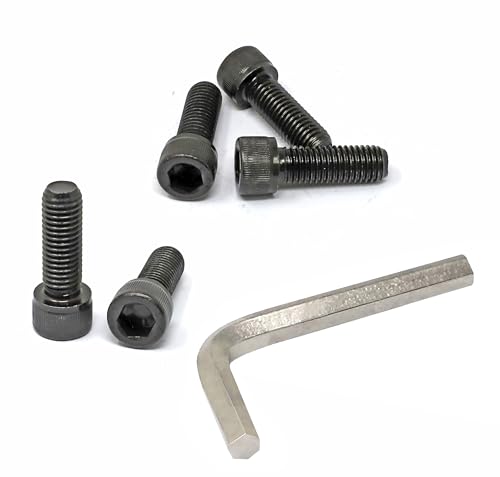 iexcell 5 Pcs M12 x 35mm Thread Pitch 1.75 mm Alloy Steel 12.9 Grade Hex Socket Head Cap Screws Bolts Kit, Black Oxide Finish