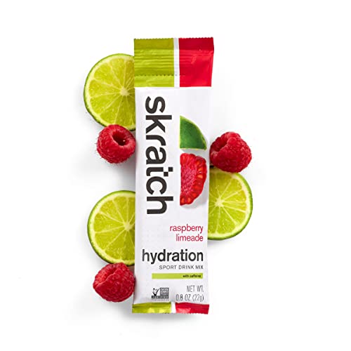 Skratch Labs Hydration Packets- Hydration Sport Drink Mix, Raspberry Limeade With Caffeine (20Ct)- Electrolyte Powder Developed For Athletes And Sports Performance, Gluten Free, Vegan, Kosher #TOP6