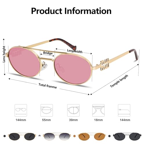 Image of Rmerom Retro Gold Metal Oval 90s Sunglasses for Women Small Chic Sunnies | Trendy Narrow Sun Glasses UV400 protection 2026 Fashion Accessories Vacation Must Haves Travel Beach Outfits
