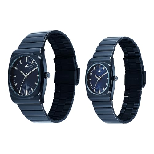 Image of Fastrack Mixmatched 5.0 Quartz Analog with Blue Dial Blue Stainless Steel Strap Watch for Couple - 3819268060QM01