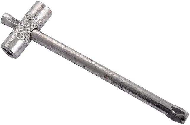 LARK Oxygen Gas Cylinder Keys/Two-in-One Valve Key/Single Ended 8x10mm Wrench Spanner Chrome Plated