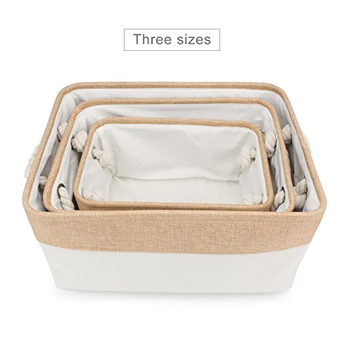 PIANG GOUER Aufbewahrungskorb für Hundespielzeug, Mit personalisiertem Kosenamen Faltbare rechteckige Aufbewahrungsbox für Organisation Katzen und Hundekleidung, Spielzeug(Beige,S)