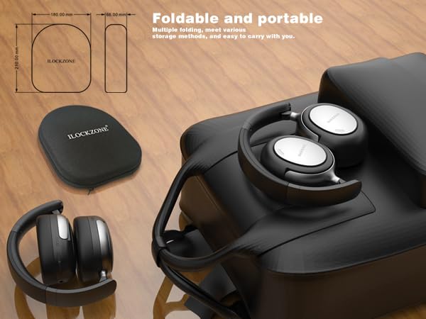 LC40 Hybrid Active Noise Cancelling Wireless Bluetooth Headphones Over Ear, 100H Playtime, EQ Modes, Game Mode, Transparency Mode, Fast Charging, Comfort Fit for Travel/Office/Gaming - Image 7