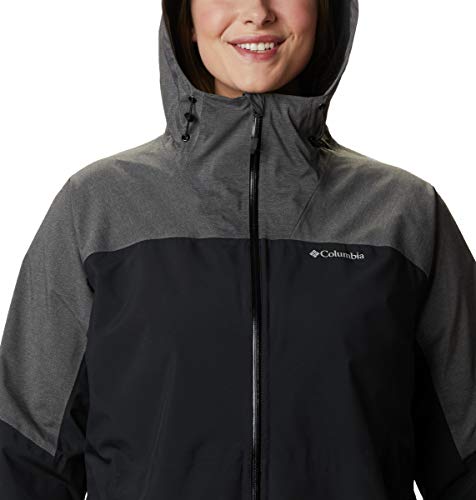 Columbia Jaqueta feminina Evolution Valley II à prova d'água e respirável, média, preta/cinza-escur