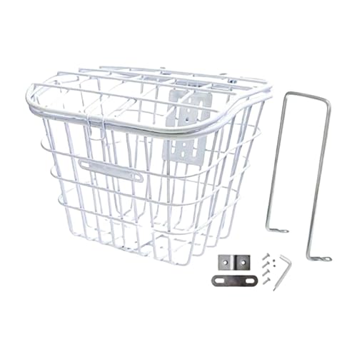 Panier vélo avant amovible en métal blanc pour transporter vos articles divers