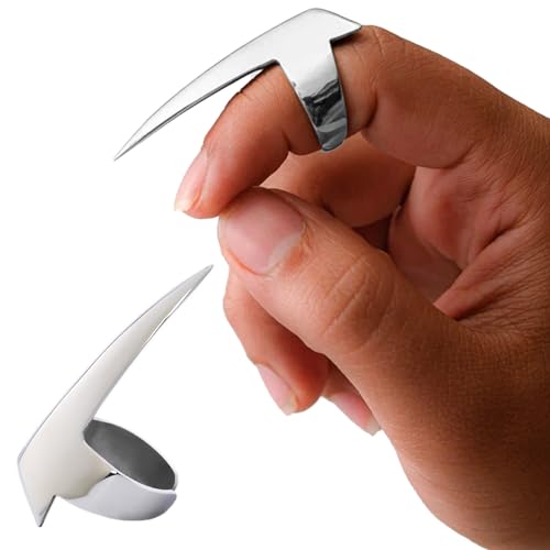 Cross Edge Pro Hair Parting & Sectioning Rings - Stainless Steel Finger Braiding Hair Pick Tools for Durable Wig Curling Remy Human Hair Extensions Hair Styling Tools (Silver Mirror Polish)