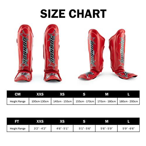 Yokkao Muay Thai Institution Shin Guards With Foot And Knee Protection – Lightweight Shin Guards For Kickboxing, Mma, And All Sports – Stand Up Shin Guards With Straps - Large, Red #TOP3