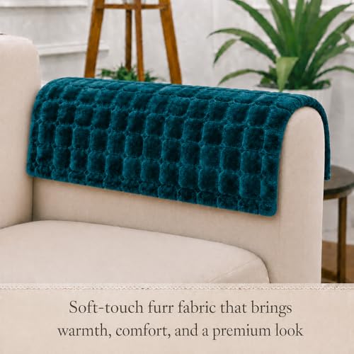 Image of STITCHNEST 'Haven Soft Series' Sofa Armrest Cover | Ultra Soft Plush Hand Rest Protector for Sofa & Couch Furniture, Washable Textured Arm Cover