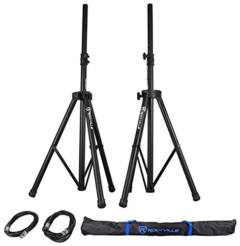 (2) Rockville 12" 1600W Active Pa/Dj Speakers+Mackie Mixer+Mic+Stands+Cables+Bag #TOP6