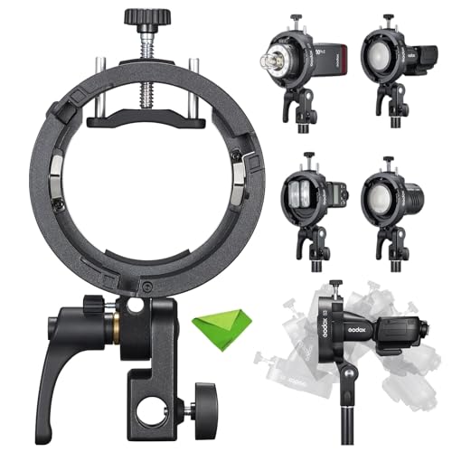 Godox S3 Support Flash (𝐒𝟐 𝐔𝐩𝐠𝐫𝐚𝐝𝐞), avec Baïonnette Bowens et Sabot Froid pour Godox AD200Pro, AD300Pro, AD400Pro, AD100Pro, V1, V860III, TT600, TT350. Support Flash pour Softbox et Snoot.