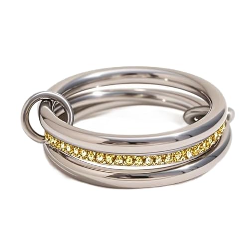 Fuxuei Stackable Rings for Women Interlocking Ring Statement Dainty Fashion Jewelry 7