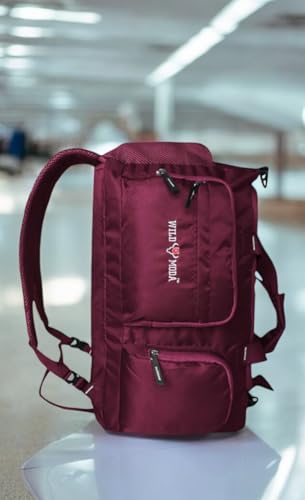 Image of 45L FlexForce: All-in-One Duffel Bag, Gym Bag, Rucksack, Travel Bag, Sports Bag (Maroon)
