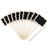 KINGLAKE 20 piezas 18 CM etiquetas de bambú para plantas etiquetas de pizarra con nombre de planta de jardinería, forma poligonal