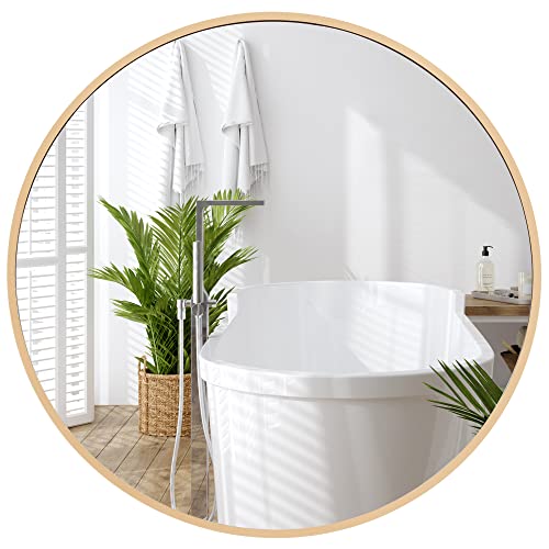 Americanflat Miroir Rond encadré doré 48,3 x 48,3 cm - Miroir Circulaire pour Salle de Bain, Chambre, entrée, Salon - Petit Miroir Circulaire pour décoration Murale Cover