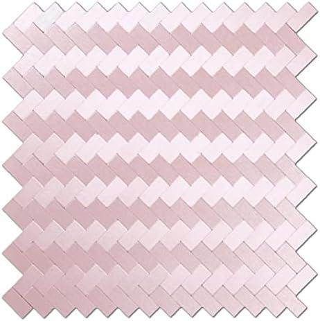 KASARO 10-Piece Peel and Stick Backsplash, Wave Pattern Decorative Self-Adhesive Wall Tile for Kitchen and Bedroom, Pink