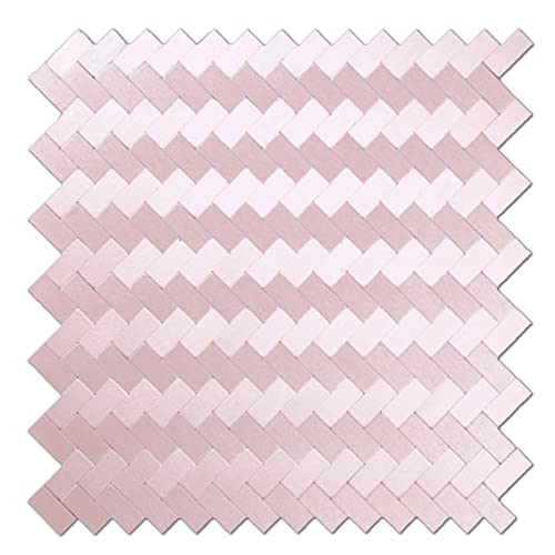 Kasaro 10-Piece Peel And Stick Backsplash, Wave Pattern Decorative Self-Adhesive Wall Tile For Kitchen And Bedroom, Pink #TOP13
