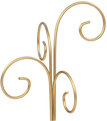 Red Co. 13 inch Golden Finish Ornament Wire Display, 4-arm Spiral Stand for Home Decoration