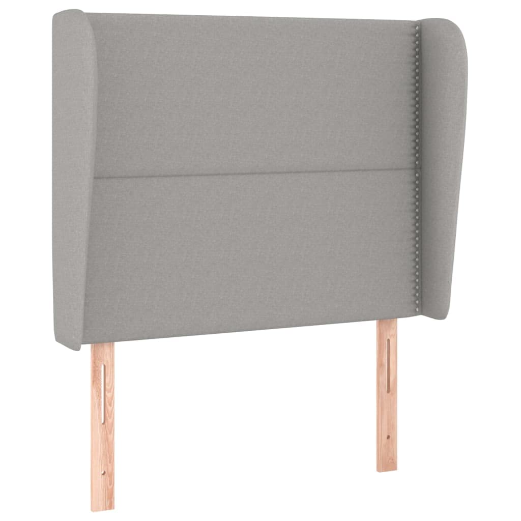 vidaXL Tête de lit avec Oreilles Gris Clair 103x23x118/128 cm Tissu