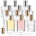 Foraineam 8 Pack 30ml / 1 oz. Refillable Perfume Bottle, Portable Square Empty Glass Perfume Atomizer Bottle with Spray Applicator, Transparent and Black Assorted