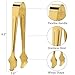 Tbestmax 6 PCS Mini Ice Tongs Sugar Cube Tongs 4.3 Inch Small Tongs Stainless Steel Gold for Party and Bar