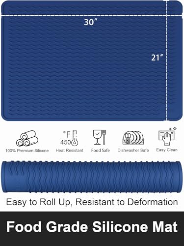Stove Top Covers for Electric Stove, Food Grade Heavy Duty Silicone Glass Stove Top Cover Protector, Induction Cooktop Protector, Heat Resistant Range Ceramic Stove Top Covers Mat, Oven Cover