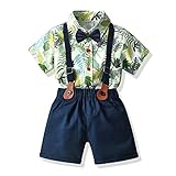 Geschenke zur Geburt Junge kostüm mädchen Anzug Hemd Mode Jungen Cartoon Dinosaurier Druck Anzug Hemd Anzug Tropischen Druck Hemd Hosen Casual Anzug Jungen Baby Alphabet Dinosaurier Cartoon T