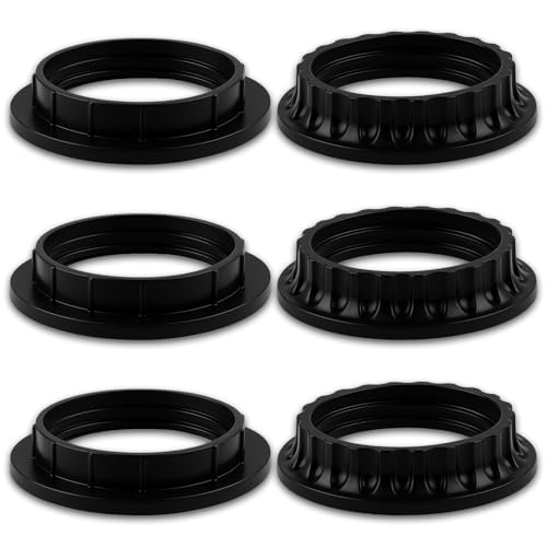 6 Pack E26 Lamp Shade Rings - E26 Light Socket Shade Rings Collar Ring,- 34mm (1-3/8
