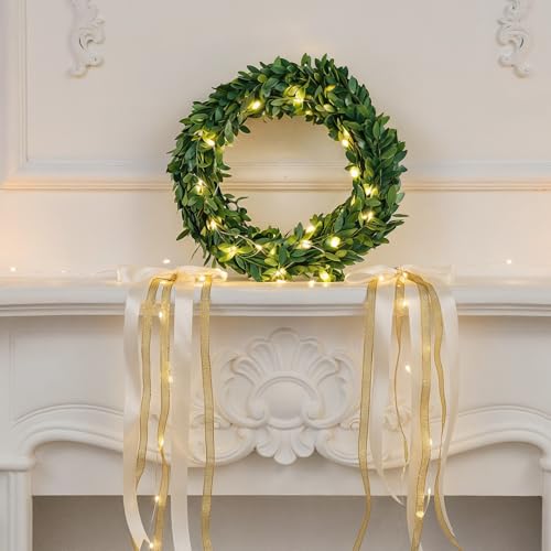 24.6 FT Artificial Green Vines for Decoration Mini Leaf Garland Green Vines Yards Fake Vine Garland Vine Ribbon Wreath Accessory Ivy Garlands for Party Wedding DIY Leaves Headband Home Decoration - Thumbnail 5