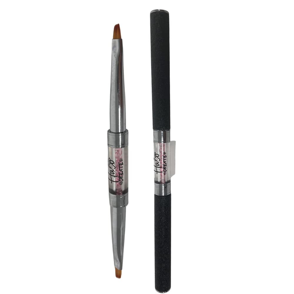 Pure Nails Halo Create Nail Art Combo Brush - Large Angled One Stroke & Small One Stroke