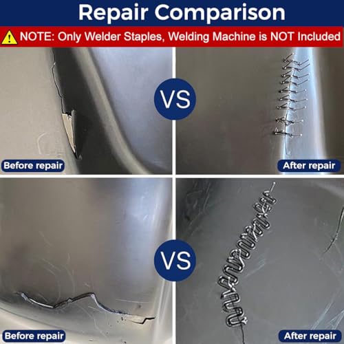 Image of Serplex Plastic Welding Staples 600Pcs, 6 Types, Bumper Repair | Joins Cracks, Helps Reinforce Bumper Repairs, Plastic Staples, 600Pcs in 6 Types, Usage Guidance