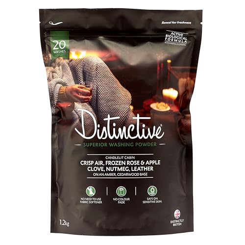 Winter/Christmas Scent Bio Washing Powder - Candlelit Cabin Crisp Air, Frozen Rose, Apple, Soft Spices On Warm Leather, Woods & Moss. 1.2kg, 20-30 Washes