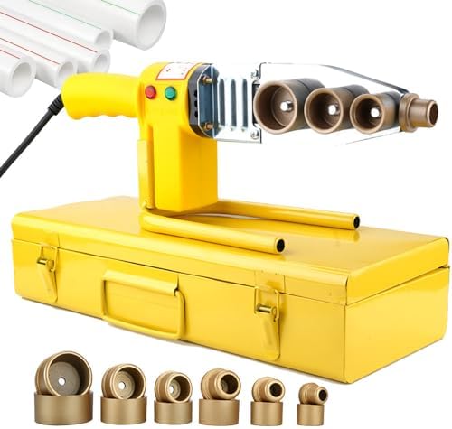 Plastic Pipe Welding Machine with Die Heads, Hot Melt Machine for PPR PE PB Pipes, Includes Iron Case, Fusion Welding Equipment