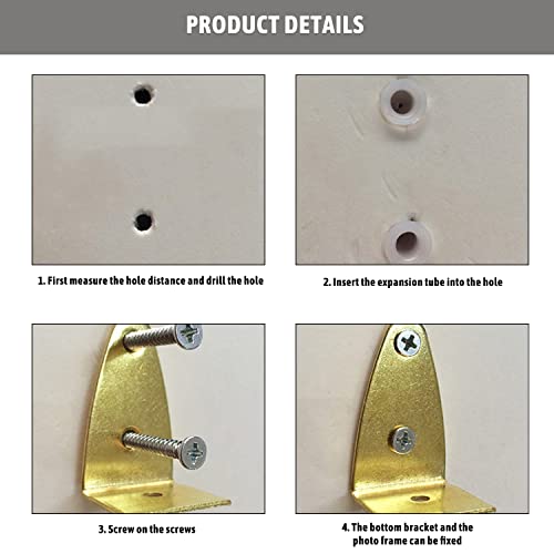 Image of MroMax Picture Photo Frame Metal Brace Bracket Hanger Gold Tone 35 x 29 x 54mm /1.38 x 1.14 x 2.13-inch Medium 30pcs