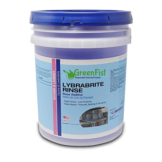 Lybrabrite Commercial Dishwasher Rinse Additive Aid & Agent [Ready-to-Use] for Industrial Machines, 5 Gallon Pail