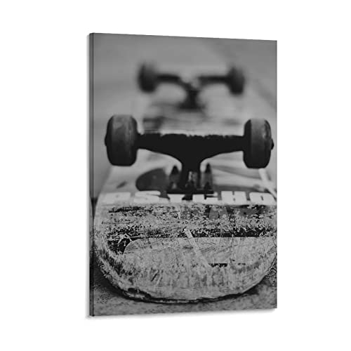 Black And White Poster, Street Skateboarding Teenager, Retro Poster Of Skateboarding Performance (3) Wall Art Paintings Canvas Wall Decor Home Decor Living Room Decor Aesthetic 24X36Inch(60X90Cm) Fr #TOP27