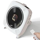 Bluetooth CD Players for Home, Portable CD Player with Speakers, FM Radio, Remote Control, AUX Port, USB Read, Compatible Formats, Wired Powered, Desktop and Wall Mounted, White, Gift