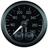 STACK ST3510 Pro-Control Black 52mm 1/8' NPTF Male 140-280°F Oil Temperature Gauge