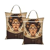 2 Pcs Large Travel Laundry Bag - Book Lover Waterproof Washable Wet Dry Bag Dirty Clothes Organizer - Portable Reusable Hanging Laundry Hamper for Suitcases, Dorm, Camp, Gym, Beach