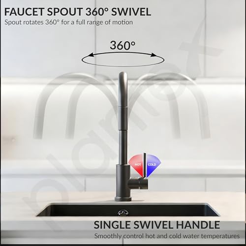 Image of Plantex Pull-Down Kitchen Sink Tap /304 Stainless Steel Sink Tap for Kitchen Basin with 360⁰ Swivel Spout /Kitchen Sink Faucet- (1062, Grey)