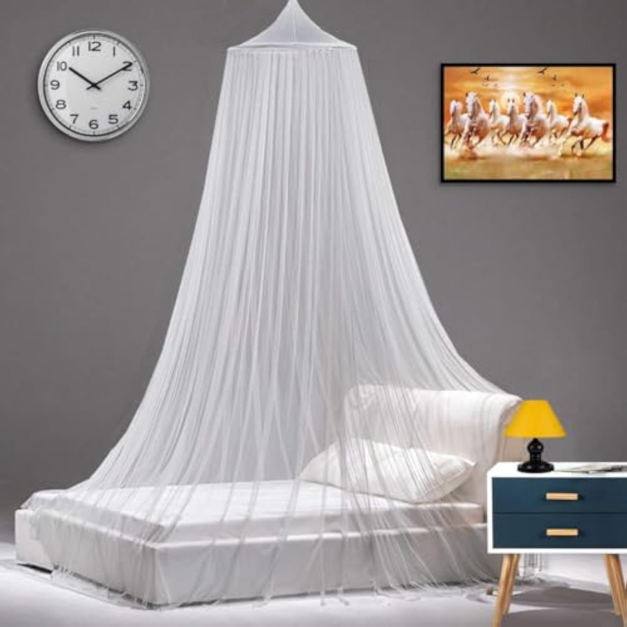 Portable Double Bed Round Ceiling Hung Mosquito Net
